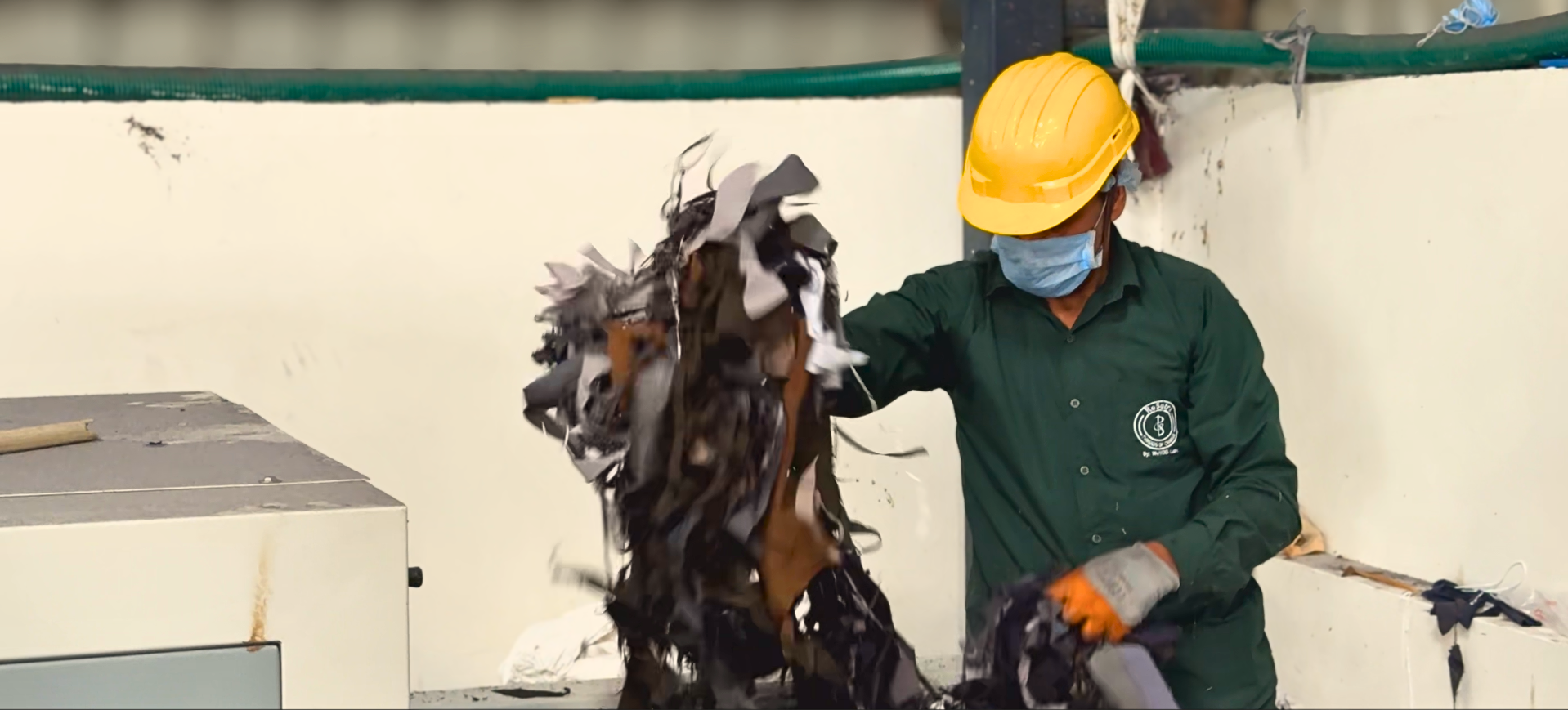 Recycled fiber close-up